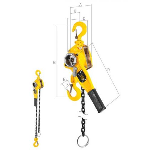 Talha manual de alavanca capacidade 3 toneladas corrente de 1,5 m - TA 153  