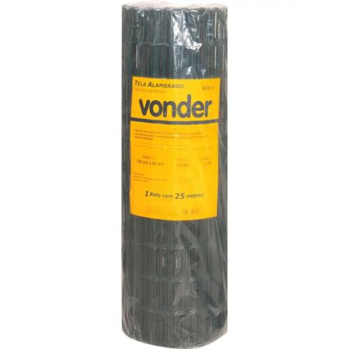 Tela alambrado verde malha 10 x 5 cm fio 2,5 mm com 1,0 x 25 m Tela alambrado verde malha 10 x 5 cm fio 2,5 mm com 1,0 x 25 m