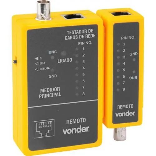 Testador de cabos de rede RJ45 e cabos coaxiais 