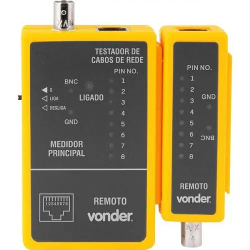 Testador de cabos de rede RJ45 e cabos coaxiais 