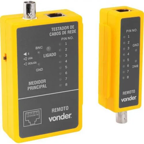 Testador de cabos de rede RJ45 e cabos coaxiais 