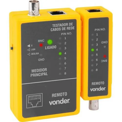 Testador de cabos de rede RJ45 e cabos coaxiais 