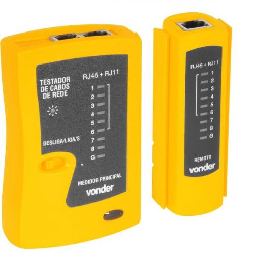 Testador de cabos de rede RJ11 / RJ12 e RJ45 Testador de cabos de rede RJ11 / RJ12 e RJ45