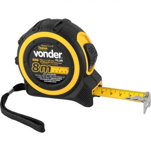 Trena com fita de ao 25 mm x 8 m com trava