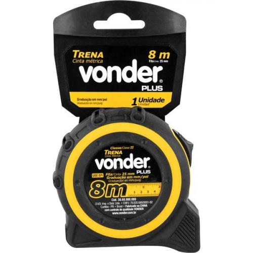 Trena com fita de ao 25 mm x 8 m com trava