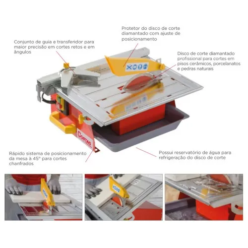 Cortador de piso e porcelanato portátil elétrico 550W 500 mm - ZAPP 180 BR  220V