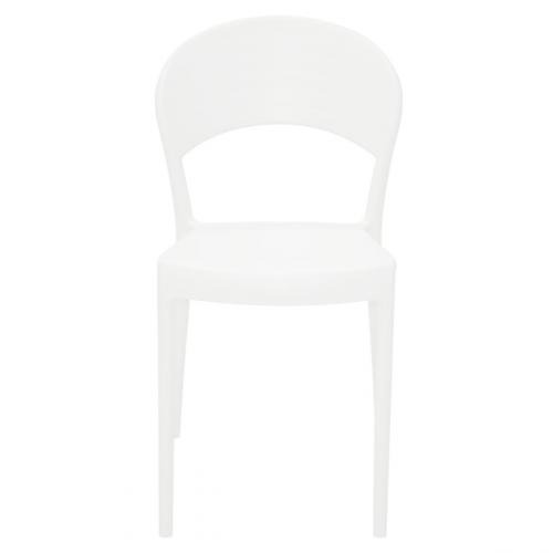Cadeira plástica com encosto fechado branca - Sissi  Cadeira plástica com encosto fechado branca - Sissi