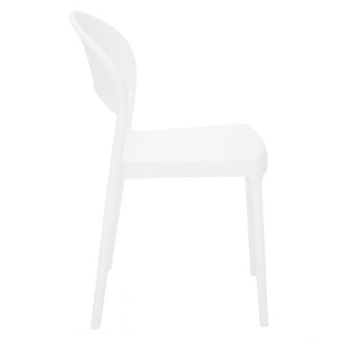 Cadeira plástica com encosto fechado branca - Sissi  Cadeira plástica com encosto fechado branca - Sissi