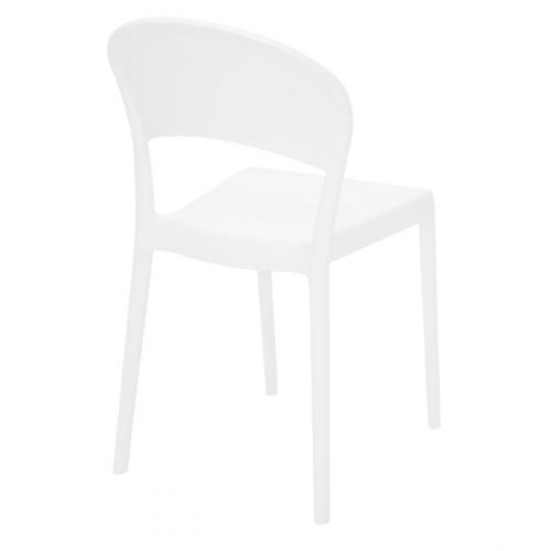 Cadeira plástica com encosto fechado branca - Sissi  Cadeira plástica com encosto fechado branca - Sissi