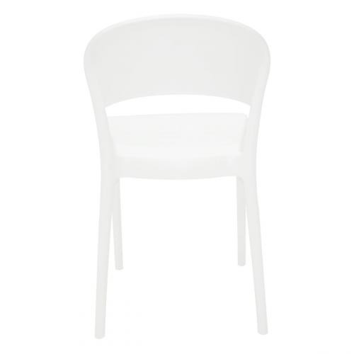 Cadeira plástica com encosto fechado branca - Sissi  Cadeira plástica com encosto fechado branca - Sissi