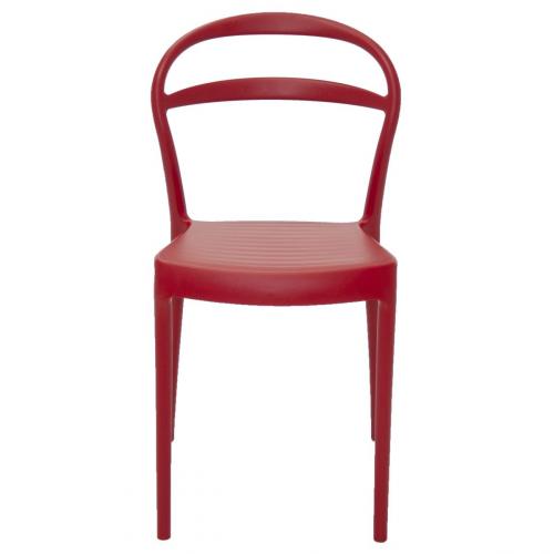 Cadeira com encosto vazado em polipropileno e fibra de vidro vermelho - Sissi 