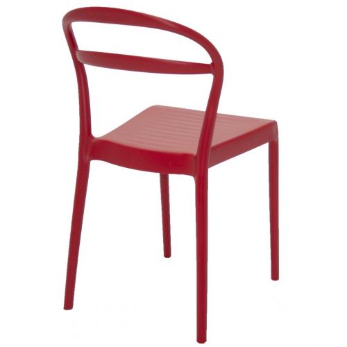 Cadeira com encosto vazado em polipropileno e fibra de vidro vermelho - Sissi 