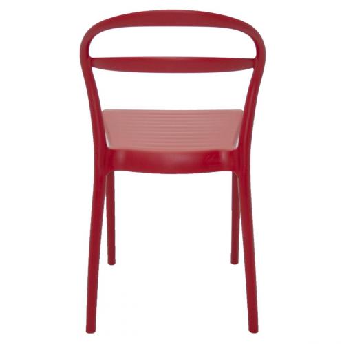Cadeira com encosto vazado em polipropileno e fibra de vidro vermelho - Sissi 