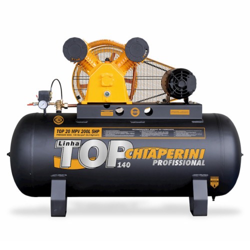 Compressor de ar 20 ps 200 litros 5 hp 140 lbs trifsico - TOP20 MPV 200L