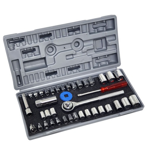 Jogo de soquete sextavado encaixe de 1/4