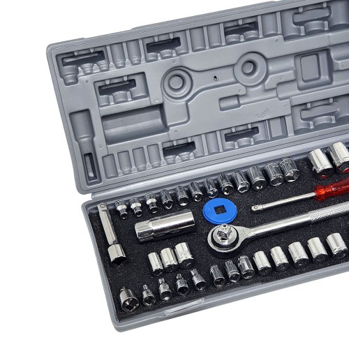 Jogo de soquete sextavado encaixe de 1/4