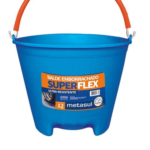 Balde emborrachado 12 litros ultra resistente - Superflex Balde emborrachado 12 litros ultra resistente - Superflex