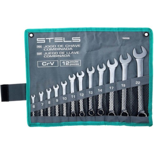 Jogo de chave combinada 6 a 22 mm 12 peças Jogo de chave combinada 6 a 22 mm 12 peças