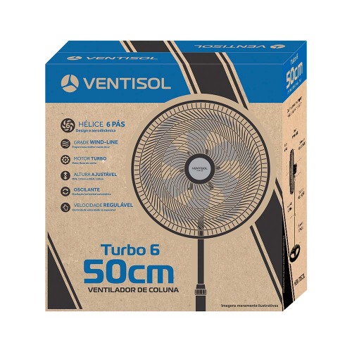 Ventilador de coluna 50 cm 6 pás oscilante - TURBO  110V Ventilador de coluna 50 cm 6 pás oscilante - TURBO  110V