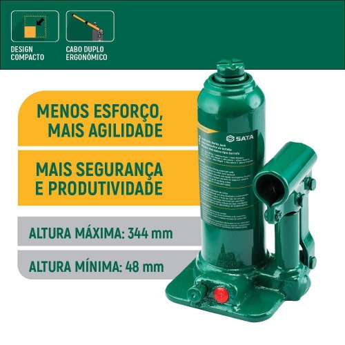 Macaco hidráulico tipo garrafa capacidade de 2 toneladas - 97801A Macaco hidráulico tipo garrafa capacidade de 2 toneladas - 97801A