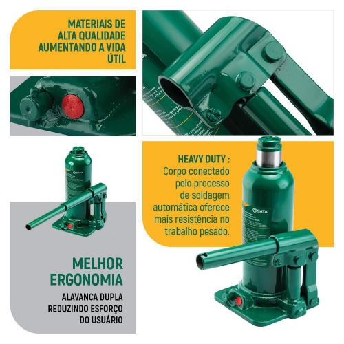 Macaco hidrulico tipo garrafa capacidade de 6 toneladas - 97803A