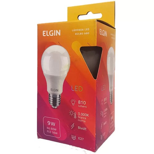 Lâmpada led bulbo 9W 810 lúmens branca morna - A60  110V/220V Lâmpada led bulbo 9W 810 lúmens branca morna - A60  110V/220V