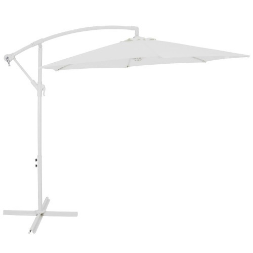 Ombrelone suspenso regul�vel com manivela 2,5 m branco