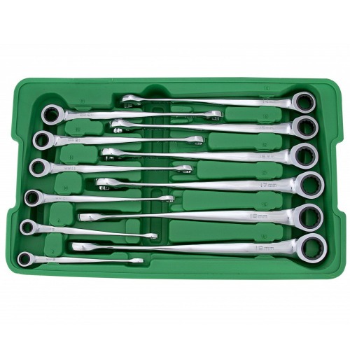 Jogo de chave combinada catraca invertida 8 a 19 mm com 12 peças Jogo de chave combinada catraca invertida 8 a 19 mm com 12 peças