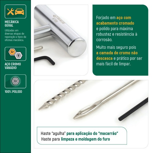 Kit reparo de pneus sem câmera com 5 peças - ST97106 Kit reparo de pneus sem câmera com 5 peças - ST97106