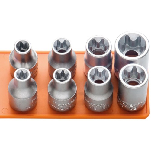 Jogo de chave soquete hexalobular fêmea e-10 a e-18 encaixe 1/2 Jogo de chave soquete hexalobular fêmea e-10 a e-18 encaixe 1/2
