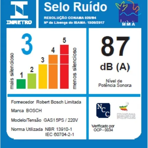 Aspirador de pó e líquido 1100 Watts 10 litros - GAS 15 PS  220V