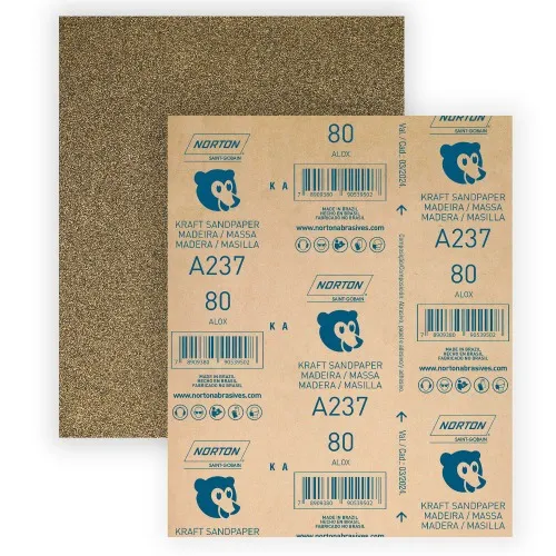 Folha de lixa para madeira e massas 225 x 275 mm - A237