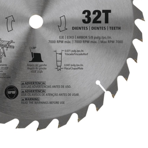 Disco de serra para madeira 254 x 16 x 32 dentes