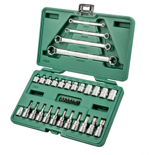 Jogo de soquetes e chaves E-Torx com 35 peças - ST09010SJ Jogo de soquetes e chaves E-Torx com 35 peças - ST09010SJ