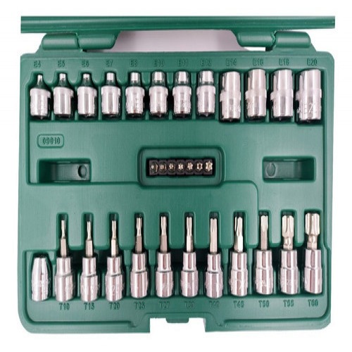 Jogo de soquetes e chaves E-Torx com 35 peças - ST09010SJ Jogo de soquetes e chaves E-Torx com 35 peças - ST09010SJ