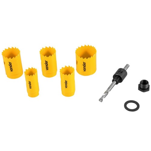 Jogo de serra copo bimetal 22 à 38 mm com 7 peças - SCV 40 Jogo de serra copo bimetal 22 à 38 mm com 7 peças - SCV 40