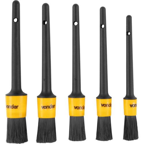 Jogo de pincis para detalhamento automotivo com 5 peas