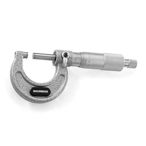 Micrômetro externo de ferro fundido capacidade de 0 - 25 mm exatidão de 0,004 mm