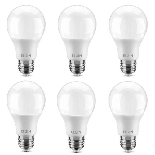 Kit 6 Lâmpadas led bulbo 6W 540 lúmens branca fria - A55 110V/220V Kit 6 Lâmpadas led bulbo 6W 540 lúmens branca fria - A55 110V/220V