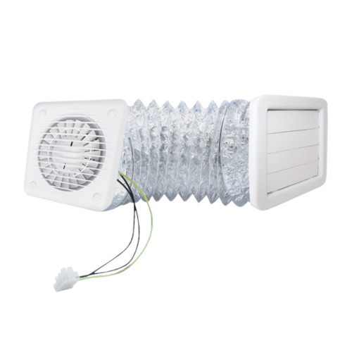 Exaustor para banheiro dimetro de 126 mm com grade e duto - KIT ITC 125  110V