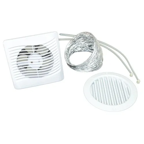 Exaustor para banheiro diâmetro de 150 mm com grade e duto - KIT ITC 150  110V