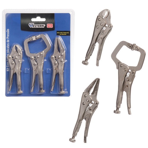 Alicate de pressão jogo com 3 peças - V-3 Alicate de pressão jogo com 3 peças - V-3