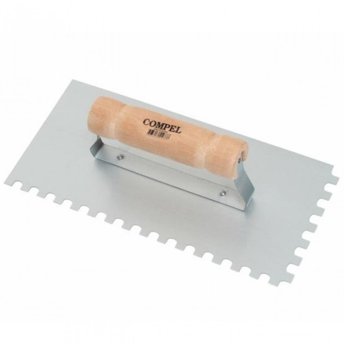 Desempenadeira em aço dentada com cabo de madeira 12 x 25,5 cm Desempenadeira em aço dentada com cabo de madeira 12 x 25,5 cm