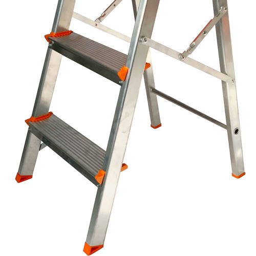 Escada banqueta de alumínio 2 degraus + patamar - BAQ003 Escada banqueta de alumínio 2 degraus + patamar - BAQ003