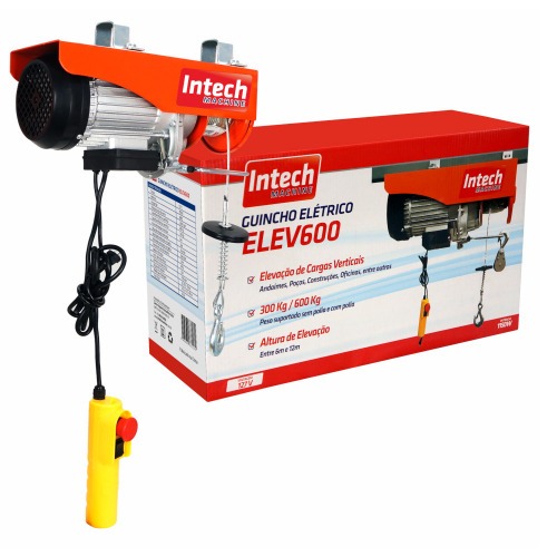 Guincho talha elétrica 300/600 kg elevação até 12 m - ELEV600 220V Guincho talha elétrica 300/600 kg elevação até 12 m - ELEV600 220V