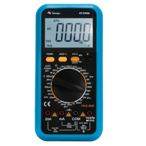 Multmetro digital porttil CAT III 600V True RMS - ET-2703A
