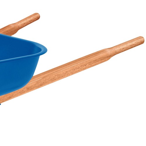 Carrinho de mo com caamba metlica rasa 50L brao de madeira