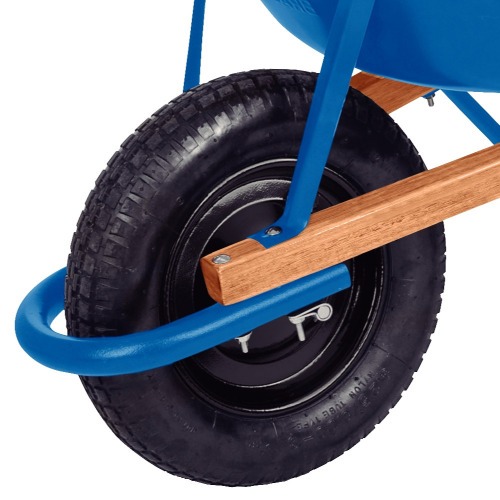 Carrinho de mo com caamba metlica rasa 50L brao de madeira