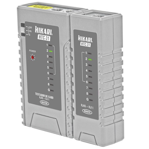 Testador de cabos de rede RJ11 e RJ45 - HTC-31 Testador de cabos de rede RJ11 e RJ45 - HTC-31