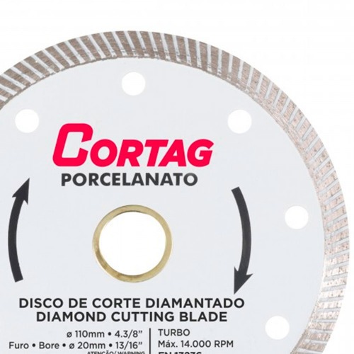 Disco diamantado turbo 110 mm para porcelanato